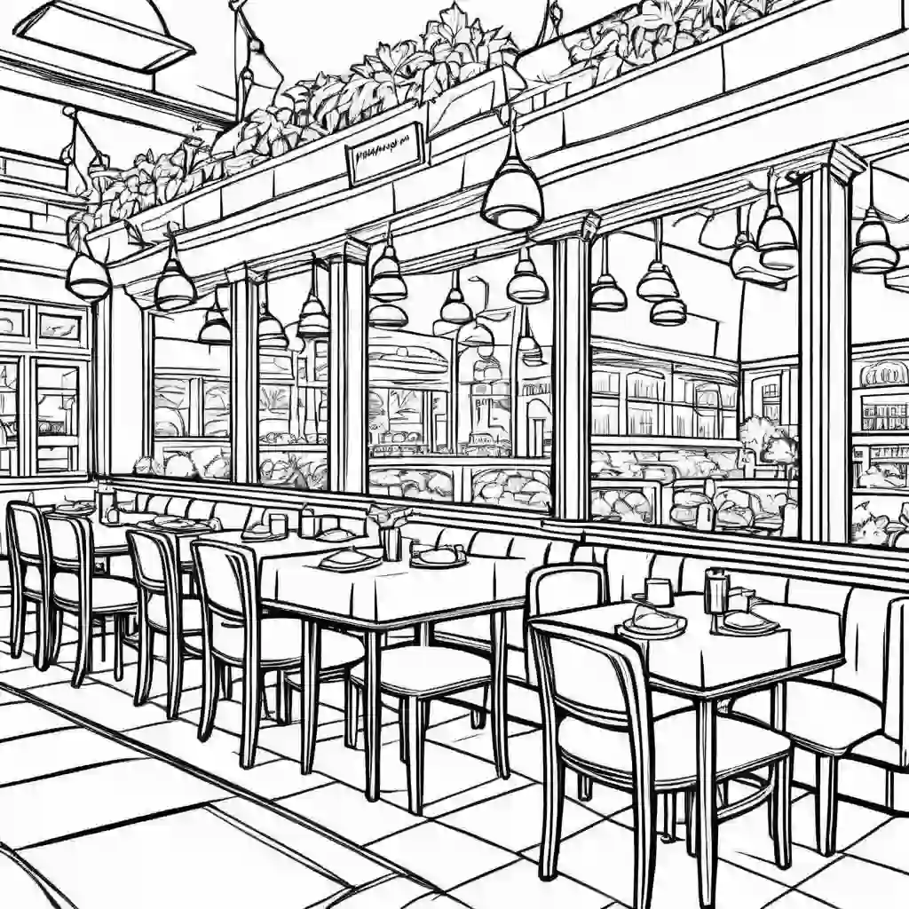 Restaurants coloring pages